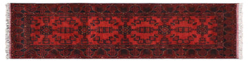 handmade Tribal Biljik Khal Muhammadi Red Blue Hand Knotted RUNNER 100% WOOL Runner 3x9